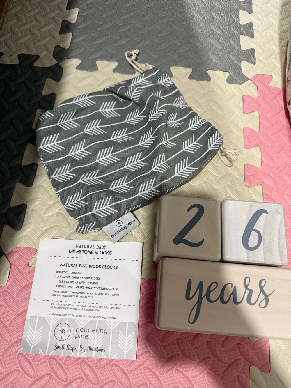 Pondering Pine- weeks,months, years,grade Bag Natural Pine Milestone Blocks